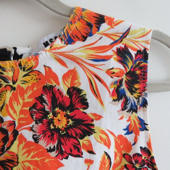 MSGM MILANO Bright Floral Denim Shift Mini Dress Maximalist Abstract Summer - Picture 6 of 16